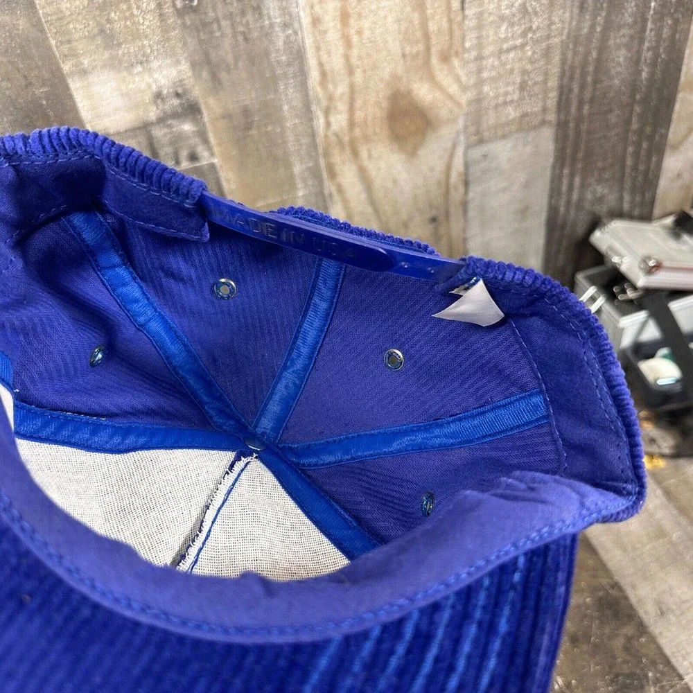 VINTAGE VILLAGE SAFE‎ WATER Corduroy Hat Blue Snapback - Alaska